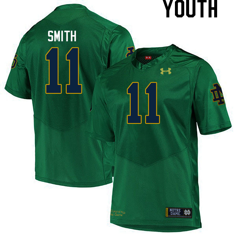 Youth #11 KK Smith Notre Dame Fighting Irish College Football Jerseys Stitched Sale-Green